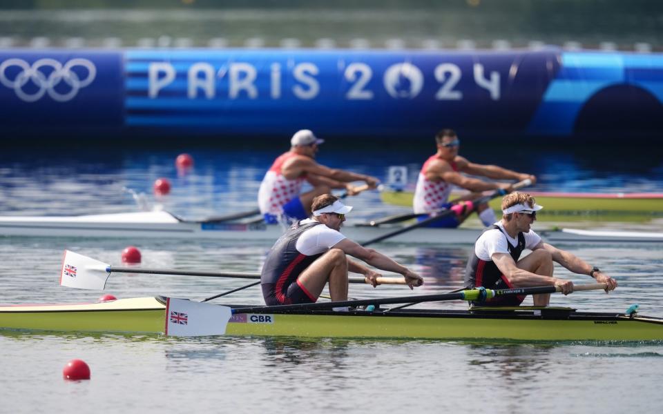 Ollie Wynne-Griffith and Tom George win silver while Croatians Martin Sinkovic and Valent Sinkovic (above) win gold