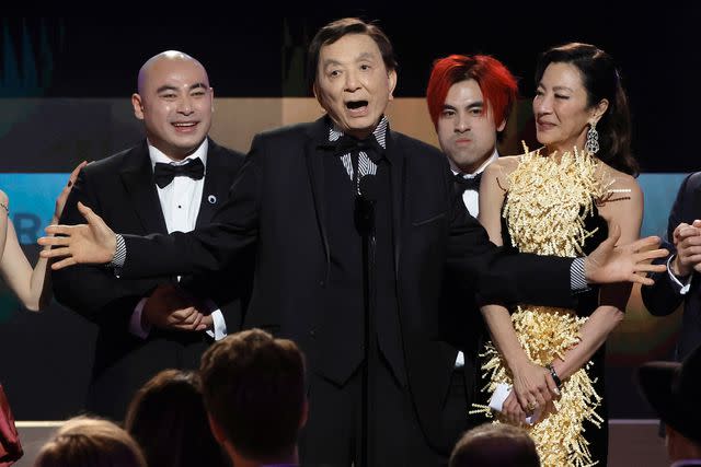 Photo by Kevin Winter/Getty Images James Hong (center) at the 2023 SAG Awards