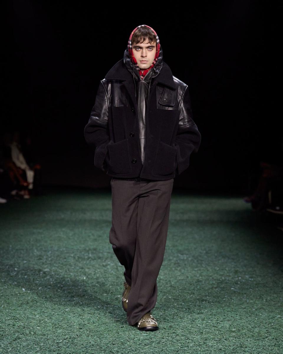 Lennon Gallagher in Burberry Winter 2024 (Burberry)