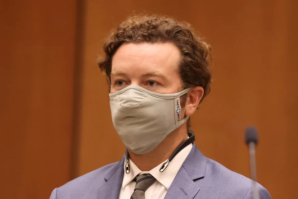 Danny Masterson is arraigned on three rape charges in separate incidents between 2001 and 2003, at Los Angeles Superior Court on Sept. 18, 2020. (REUTERS/Lucy Nicholson)