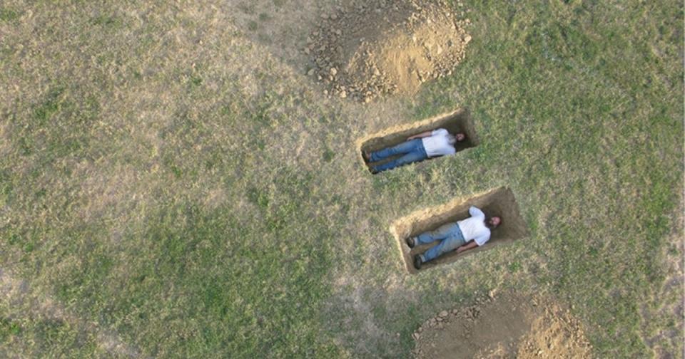 <p>A creepy photo captured by Google Street View of two bodies apparently awaiting their burials in shallow graves made the rounds on Reddit recently. (Photo courtesy of Western Exhibitions Website)</p>
