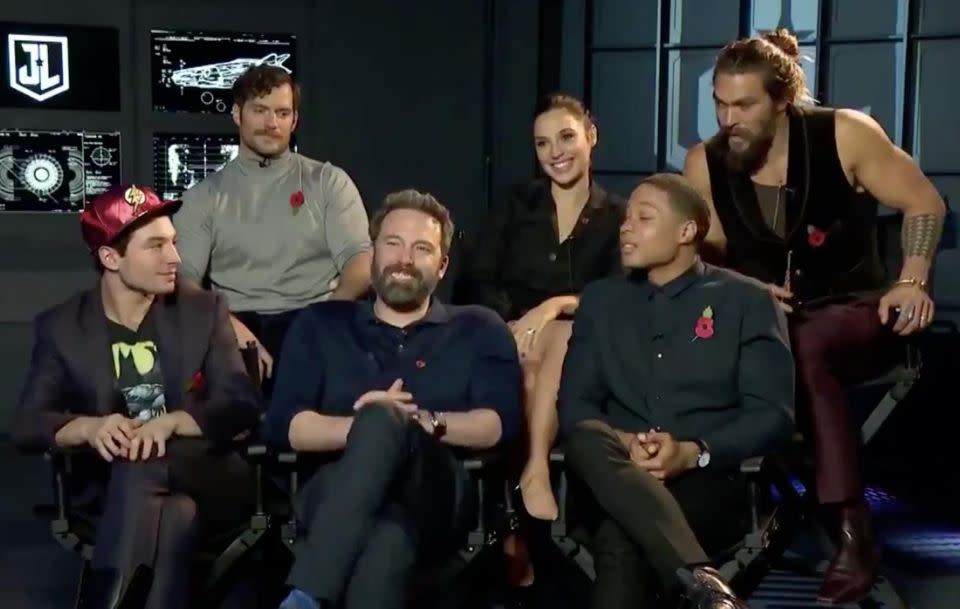 The joke was made during an interview with his Justice League cast mates. Source: MTV UK