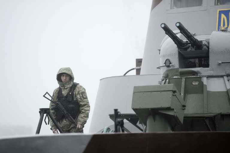 Ukraine has military boats in the port of Mariupol on the Sea of Azov