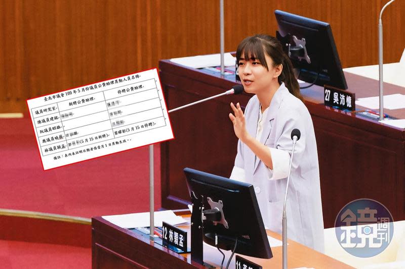 台北市美女議員林穎孟問政犀利，卻被助理指控是假面甜心、慣老闆。