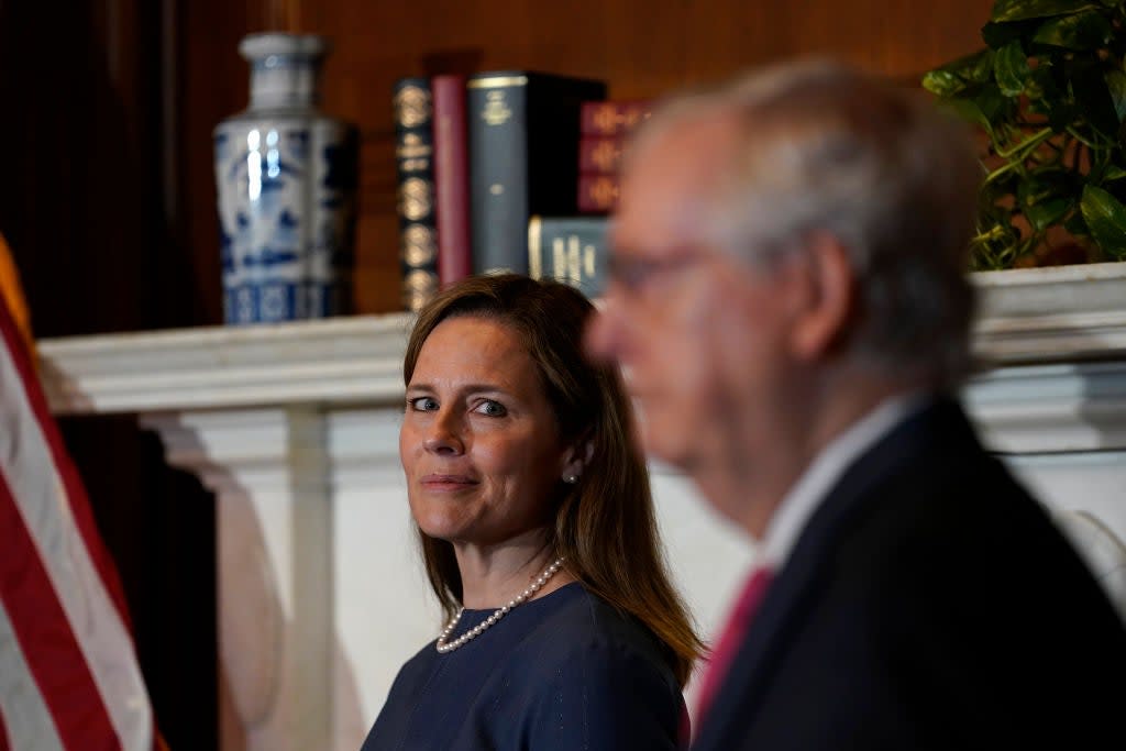 Supreme Court nominee Amy Coney Barrett is the capstone to Mitch McConnell’s crusade to remake the federal judiciary in his conservative image. (Getty Images)