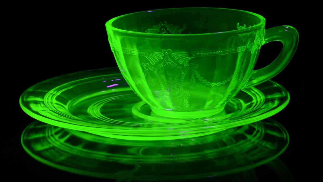 uranium glass teacup
