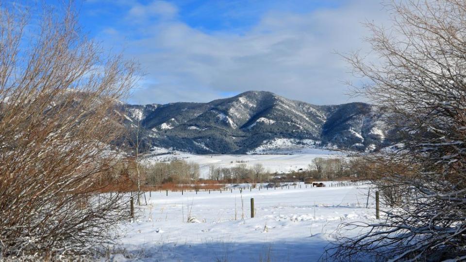 winter view of the bridger mountains seen from bozeman montana photo by don and melinda crawforducguniversal images group via getty images