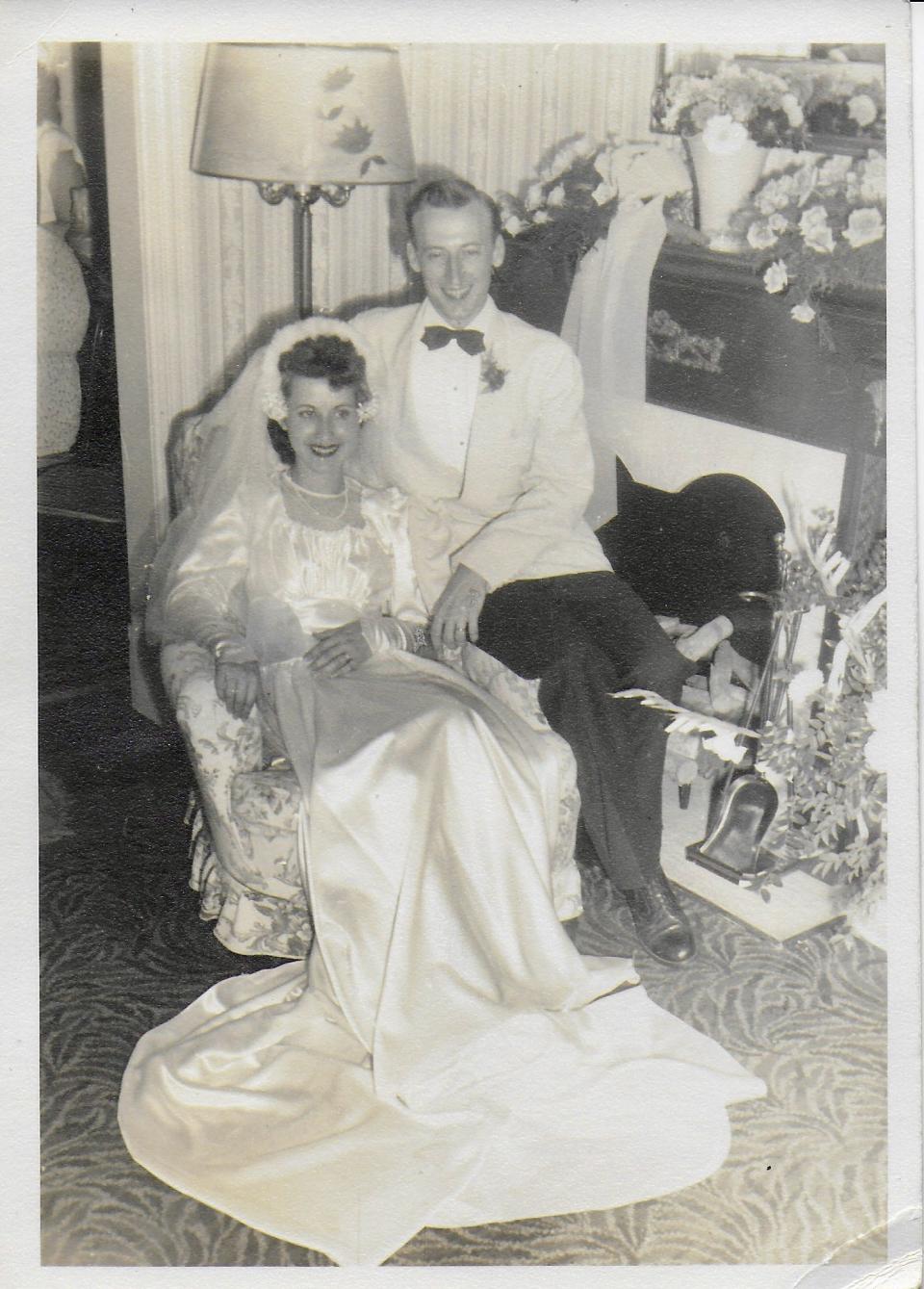 Edna Long and Kenneth Bladen on their wedding day, Aug. 30, 1947, in his mother's Capitol Heights, Md., home.