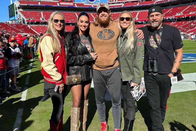 <p>George Kittle/Instagram</p> Jan Krieger, Claire Kittle, George Kittle, Emma Kittle and Bruce Kittle