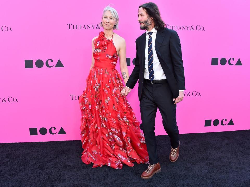 Alexandra Grant and Keanu Reeves at the MOCA Gala on April 15, 2023.