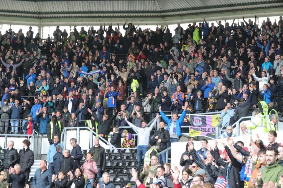 Carlisle fans, pictured at Derby on the final day, are now anticipating a big summer at Brunton Park <i>(Image: Richard Parkes)</i>