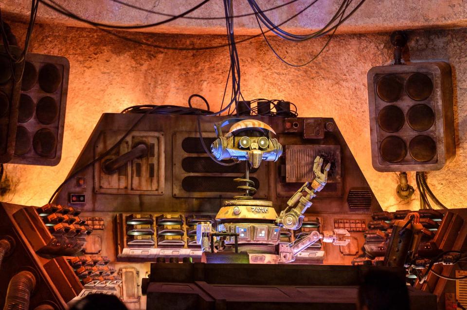 RX-24, originally from Star Tours, at Oga's Cantina in Disneyland's Galaxy's Edge.