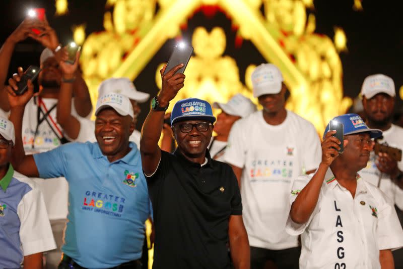 Lagos state Governor Babajide Sanwo-olu attends the new year celebration in Lagos