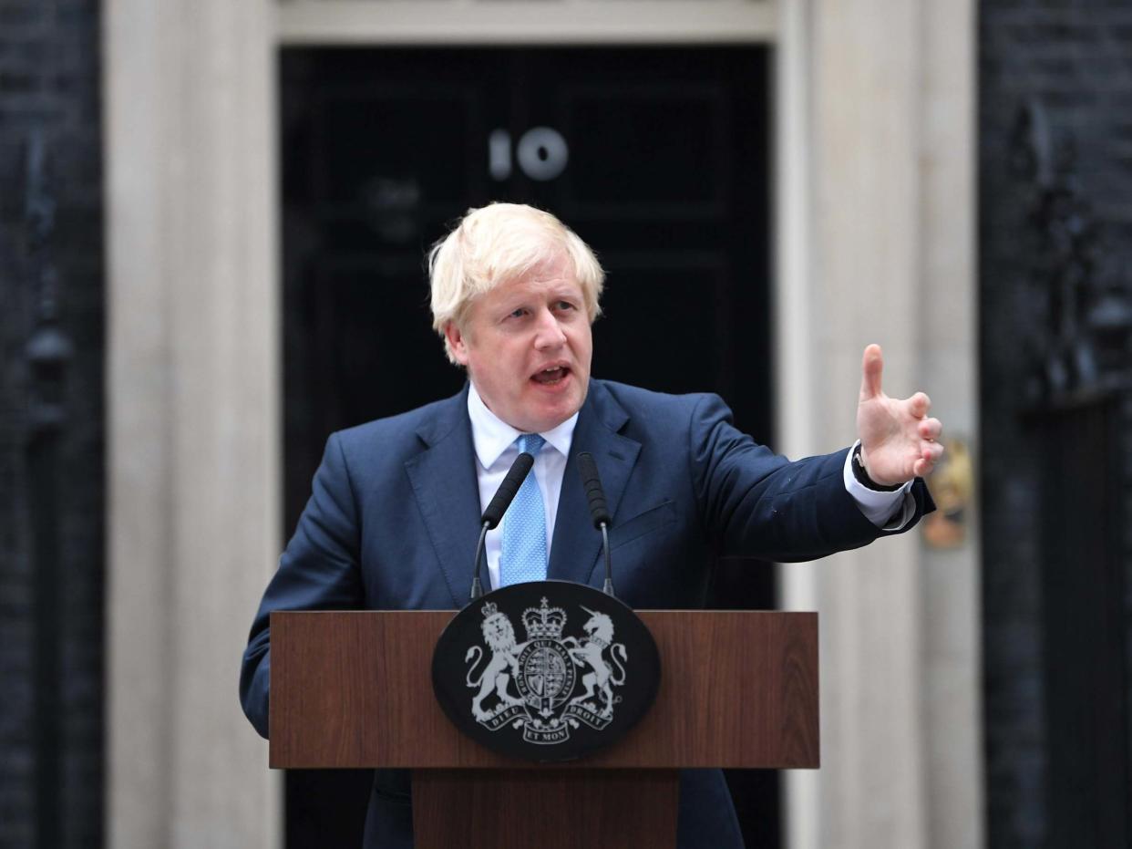 Prime minister Boris Johnson speaks outside Number 10 on 2 September 2019: PA/Victoria Jones