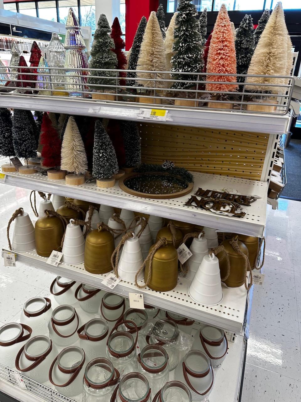 Winter decorations at Target in October 2023.