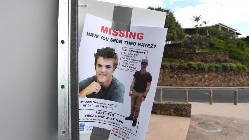 A poster asking locals if they have seen Theo. 