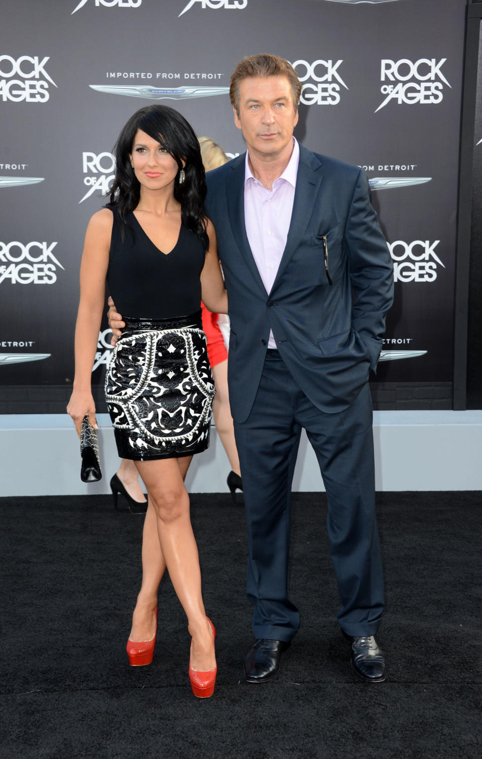 HOLLYWOOD, CA - JUNE 08: Actor Alec Baldwin and Hilaria Thomas arrive at the premiere of Warner Bros. Pictures' 'Rock of Ages' at Grauman's Chinese Theatre on June 8, 2012 in Hollywood, California. (Photo by Frazer Harrison/Getty Images)