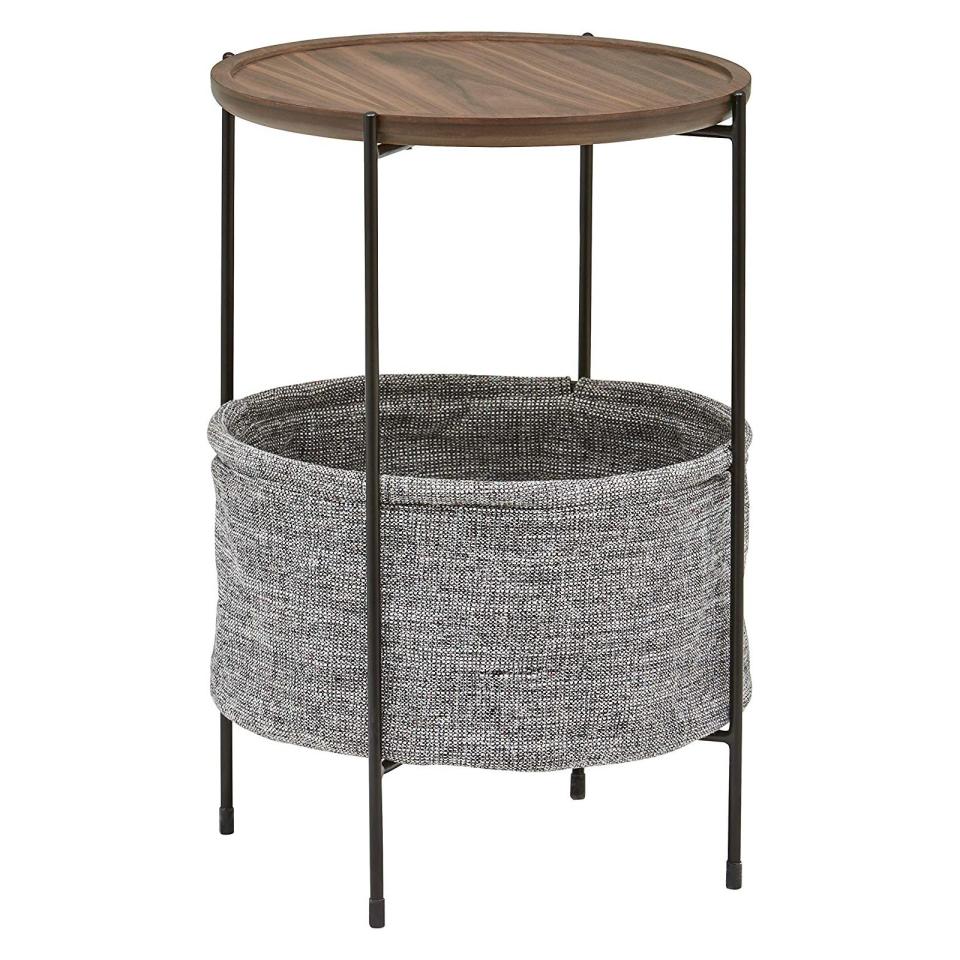 Rivet Round Storage Basket Side Table