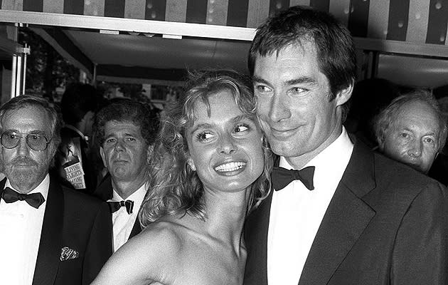 <b>The Living Daylights – 1987</b><br><br> Timothy Dalton and Maryam D’Abo at the premiere of ‘The Living Daylights’. This was the first time Timothy Dalton played James Bond. <br><br> (Copyright: REX)