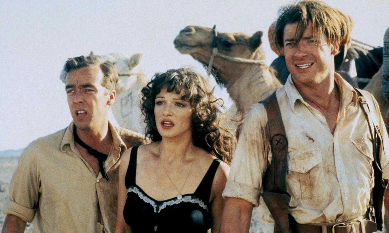 <span>Stunts and stereotypes … John Hannah, Rachel Weisz and Brendan Fraser in The Mummy.</span><span>Photograph: Universal Pictures/Allstar</span>