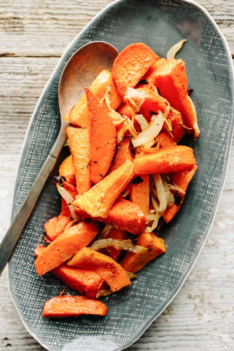 Ginger-Roasted Butternut Squash and Sweet Potatoes