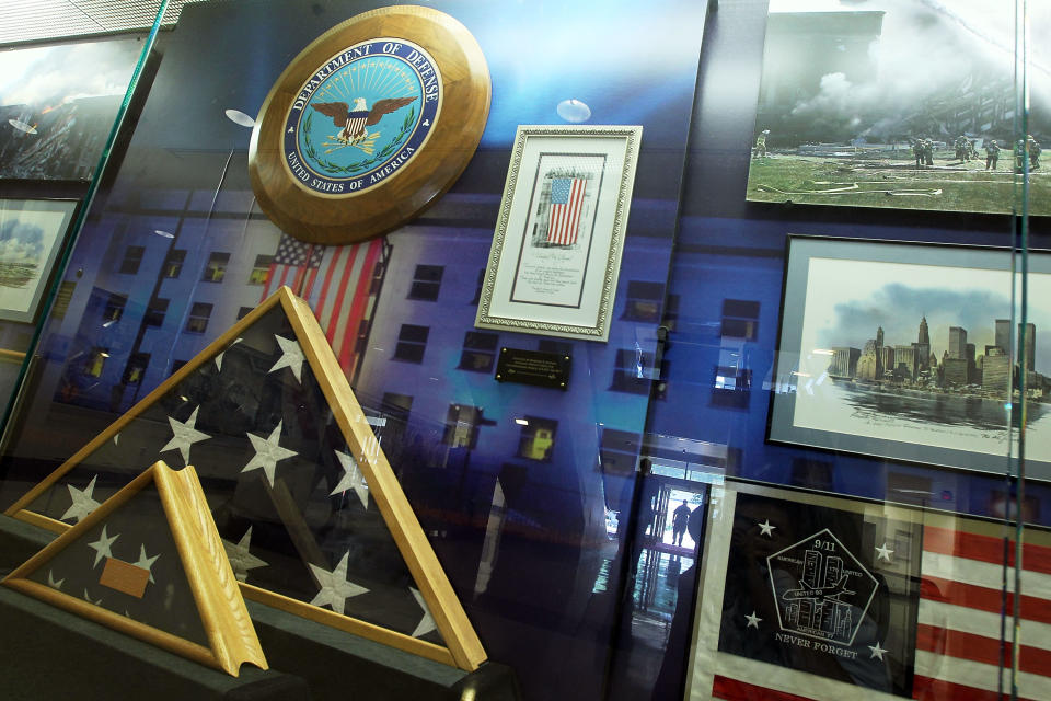 ARLINGTON, VA - JUNE 28: Items that were associated with 9/11 attacks are on display in a showcase at the Pentagon June 28, 2011 in Arlington, Virginia. This year is the 10th anniversary of the September 11 terrorist attacks, in which 184 people were killed at the Pentagon. (Photo by Alex Wong/Getty Images)