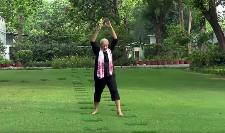 Despite the tranquility depicted in Modi's backyard, experts often warn Indians against exercising outdoors in New Delhi and other major cities due to terrible air quality
