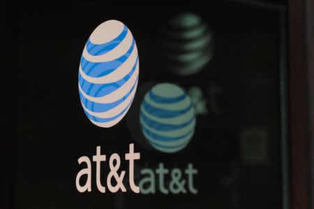 An AT&T logo is seen at a AT&T building in New York City, October 23, 2016. REUTERS/Stephanie Keith