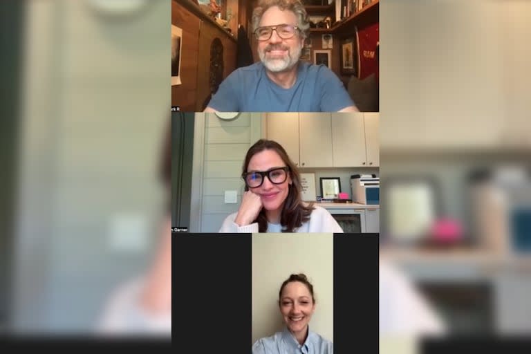 Jennifer Garner, Mark Ruffalo y Judy Greer  hicieron una reunión virtual (Captura video)