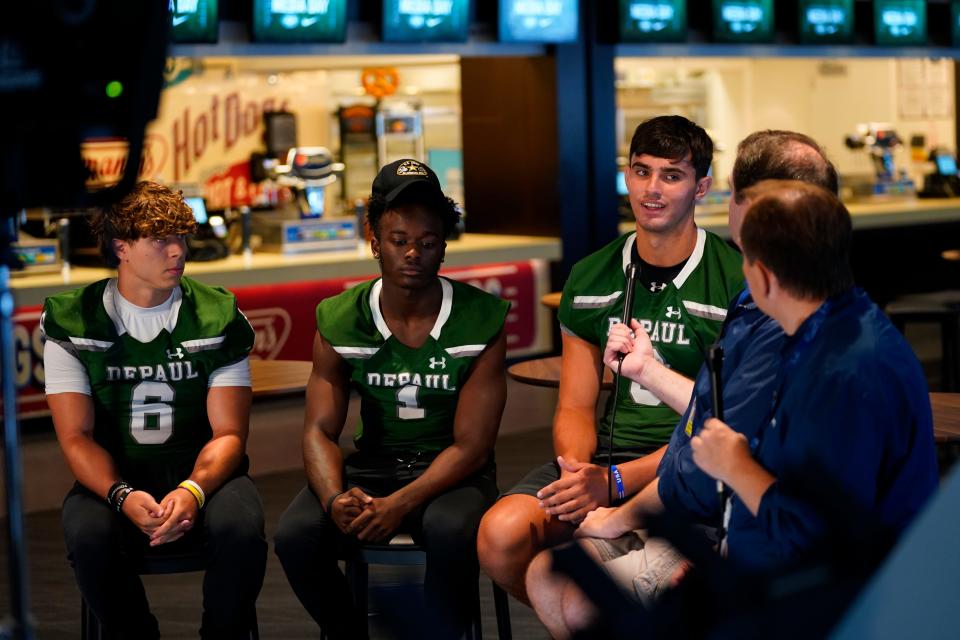 NorthJersey.com's Greg Tartaglia and Greg Mattura interview DePaul Catholic players during the Super Football Conference media day, hosted by the New York Jets, at MetLife Stadium on Monday, August 22, 2022.