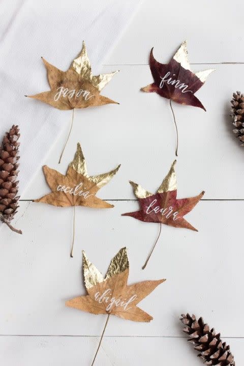 Gold Leaf Place Card