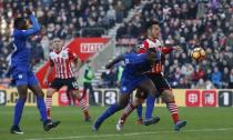 Football Soccer Britain - Southampton v Leicester City - Premier League - St Mary's Stadium - 22/1/17 Leicester City's Wes Morgan scores an own goal which is later disallowed Action Images via Reuters / Paul Childs Livepic