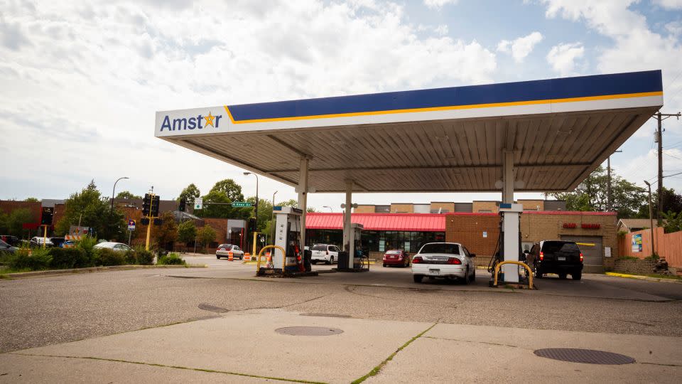 The gas station where Telly Blair was fatally shot in north Minneapolis. - Andrea Ellen Reed for CNN