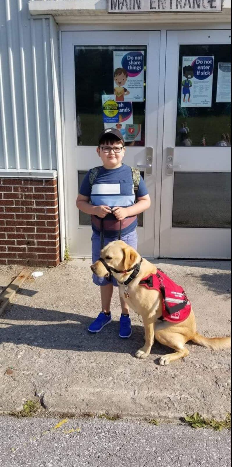 Kito on his first day of school. This is the first time he accompanied Cohen to school.