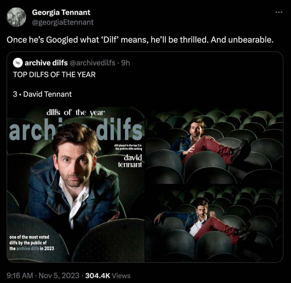 Georgia Tennant pokes fun at husband David (X/Twitter)