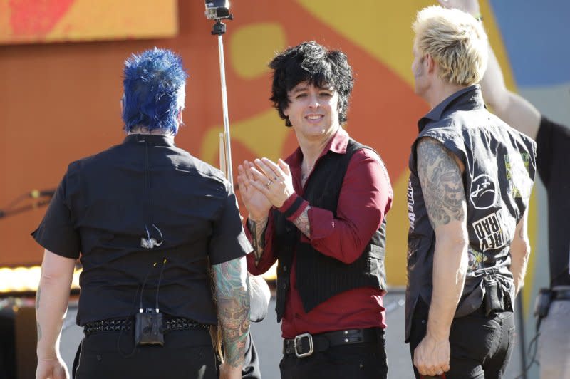 Green Day performs on "Good Morning America" in 2017. File Photo by John Angelillo/UPI