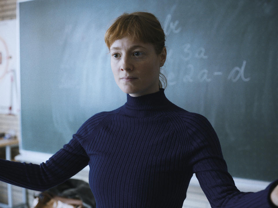 This image released by Sony Pictures Classics shows Leonie Benesch in a scene from "The Teachers' Lounge." (Judith Kaufmann/Sony Pictures Classics via AP)