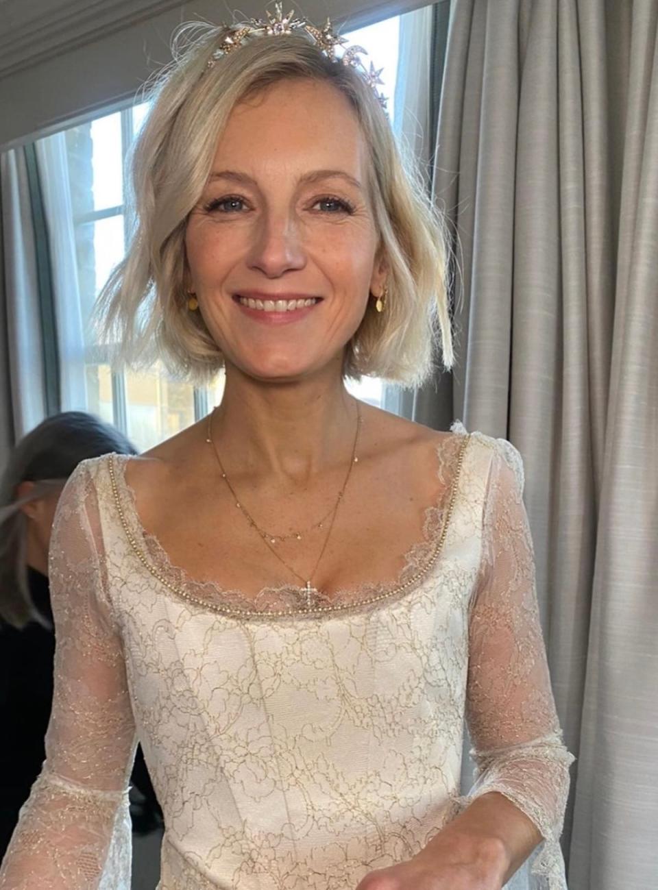 Fashion designer Savannah Miller wore one of her own creations on her wedding day (Wendy Rowe/Instagram)