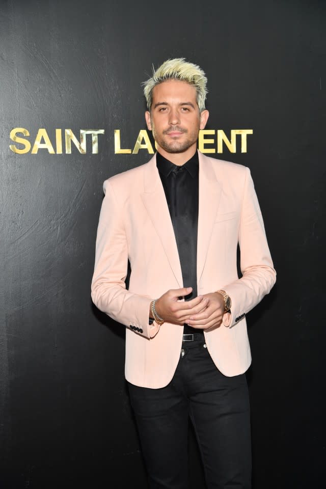 The actress sat front row at Saint Laurent alongside G-Eazy, Kate Moss and Nicole Richie.