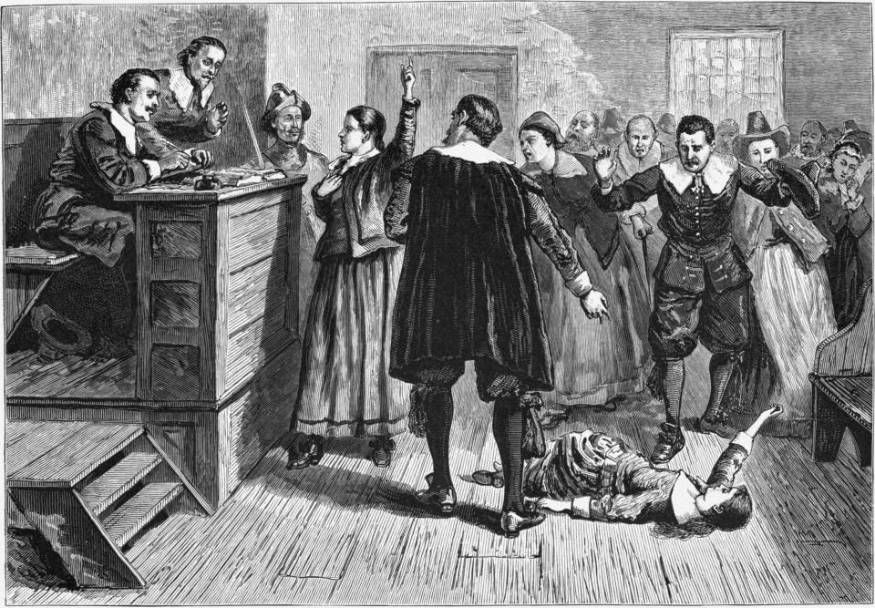 An 1876 illustration of the Salem witch trials by William A. Crafts.