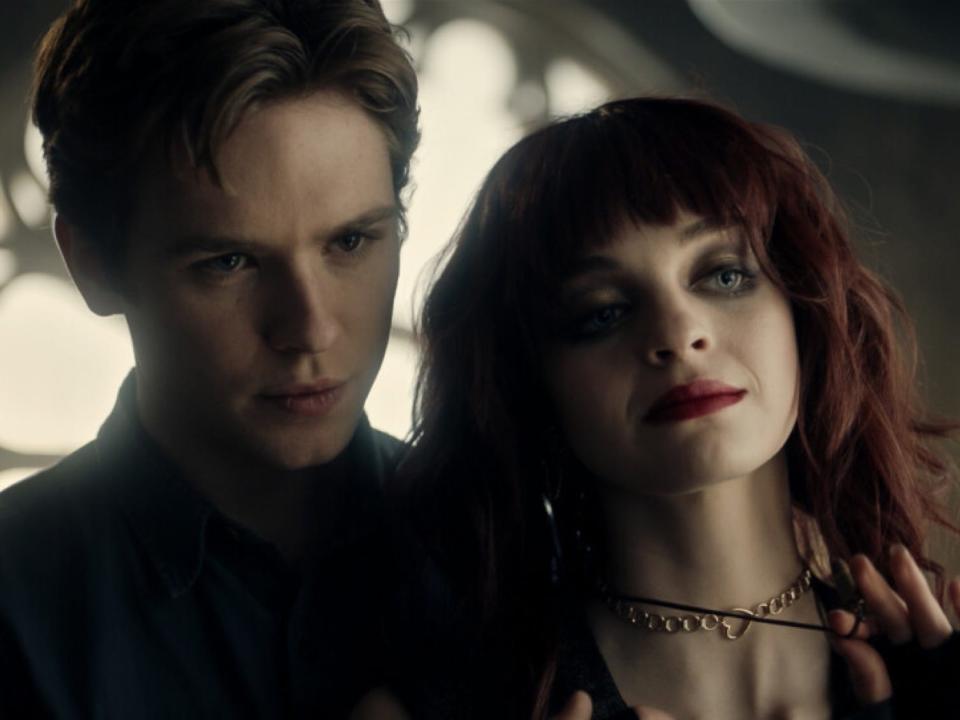 Oscar Morgan as Turner Hayes and Olivia Rose Keegan as Duela Doe on season one of "Gotham Knights."