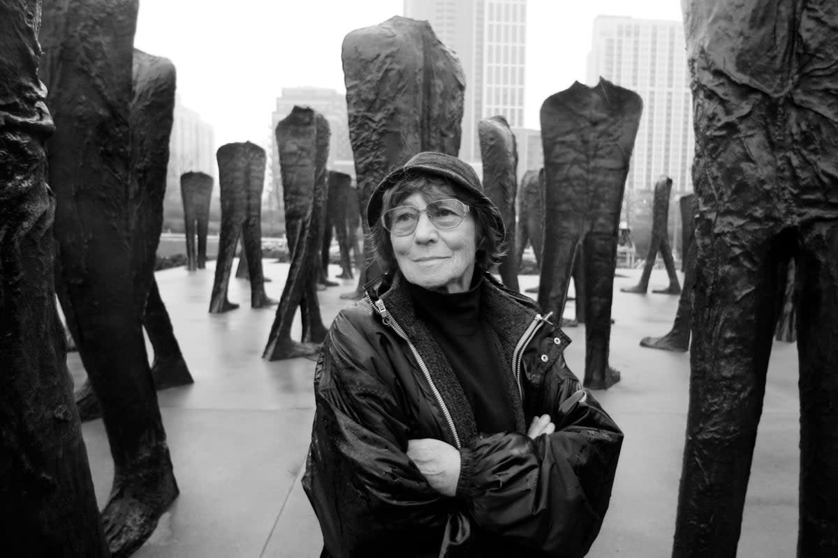 In Chicago’s Grant Park, 106 haunting headless statues created by the sculptor stand tall (AP)