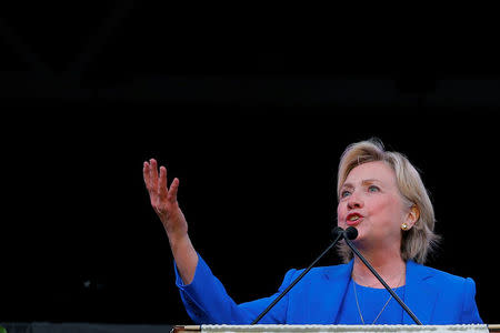 U.S. Democratic presidential candidate Hillary Clinton speaks to the Annual Session of the National Baptist Convention in Kansas City, Missouri, United States September 8, 2016. REUTERS/Brian Snyder