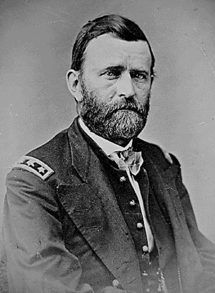 Photo of former President Ulysses S. Grant, taken between 1860-1865, posing for a camera.