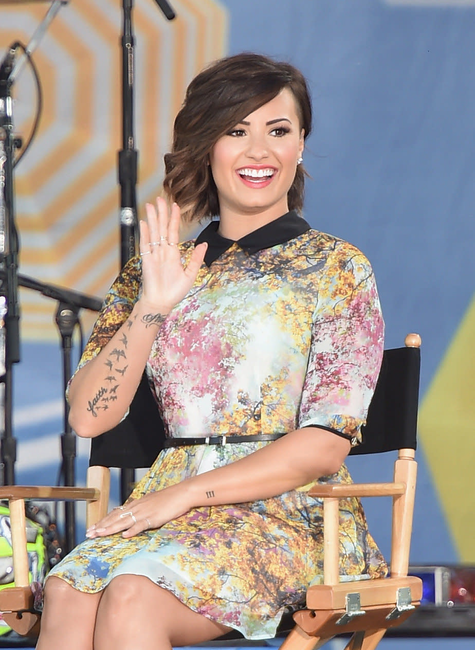NEW YORK, NY - AUGUST 15:  Singer Demi Lovato attends ABC's 'Good Morning America' at Rumsey Playfield, Central Park on August 15, 2014 in New York City.  (Photo by Mike Coppola/Getty Images)