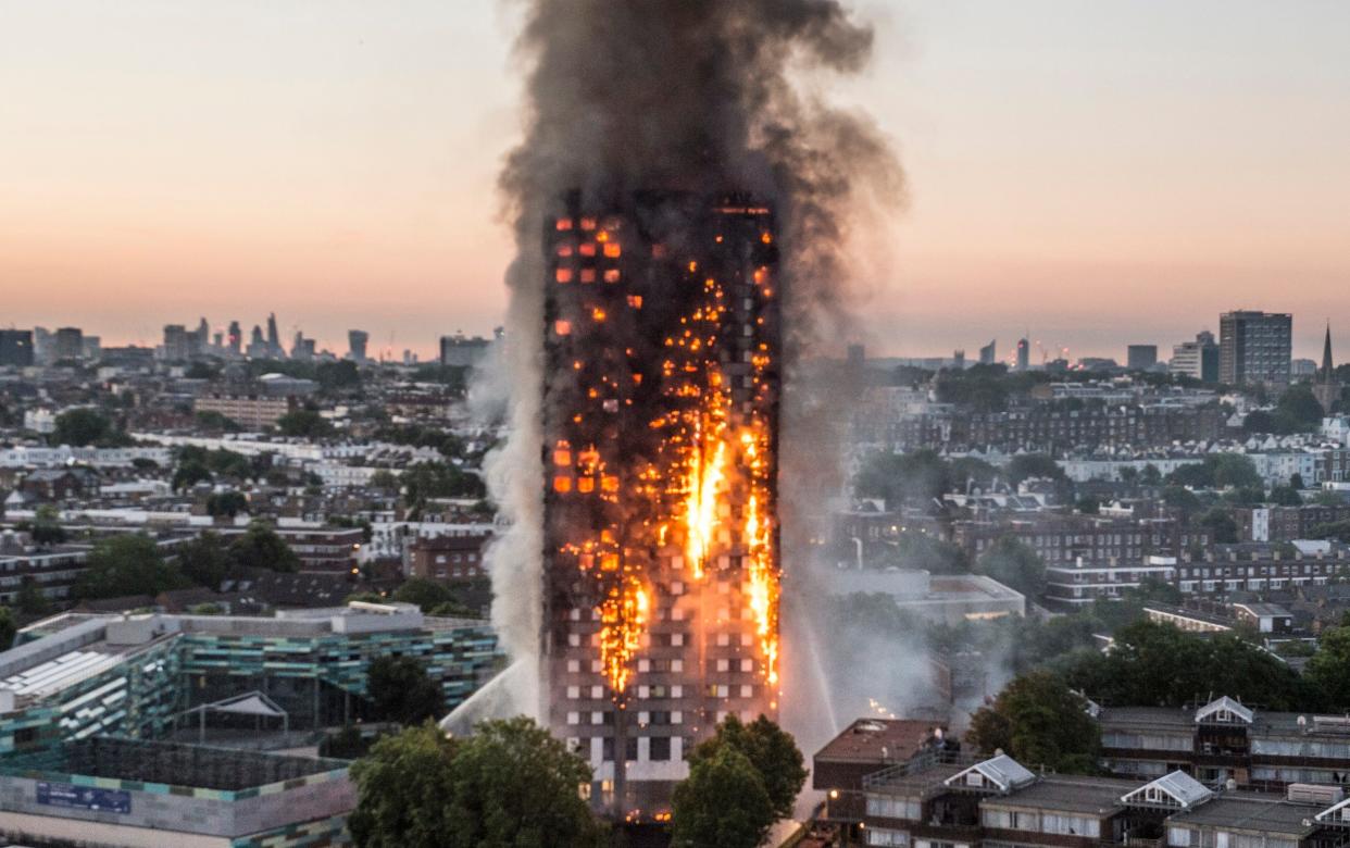 Grenfell Tower on fire