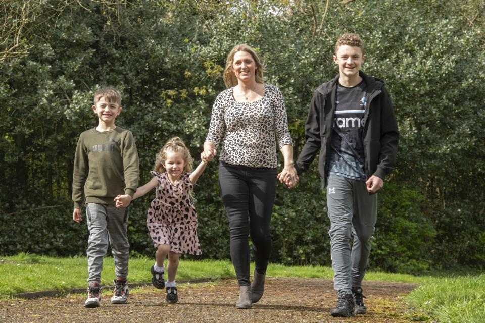 Mrs Ainscough with her children (Karen Wright Photography/PA)