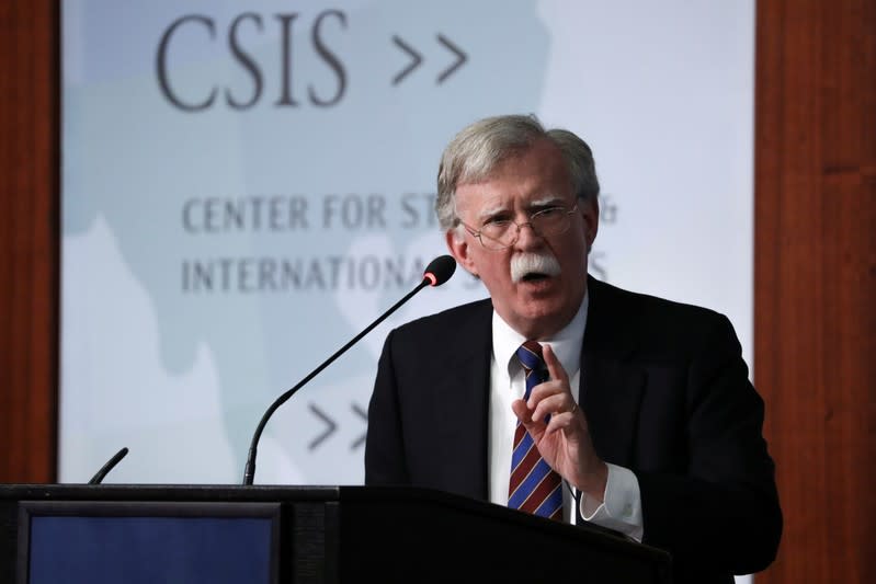 White House former National Security Advisor Bolton delivers remarks on North Korea at a think tank in Washington