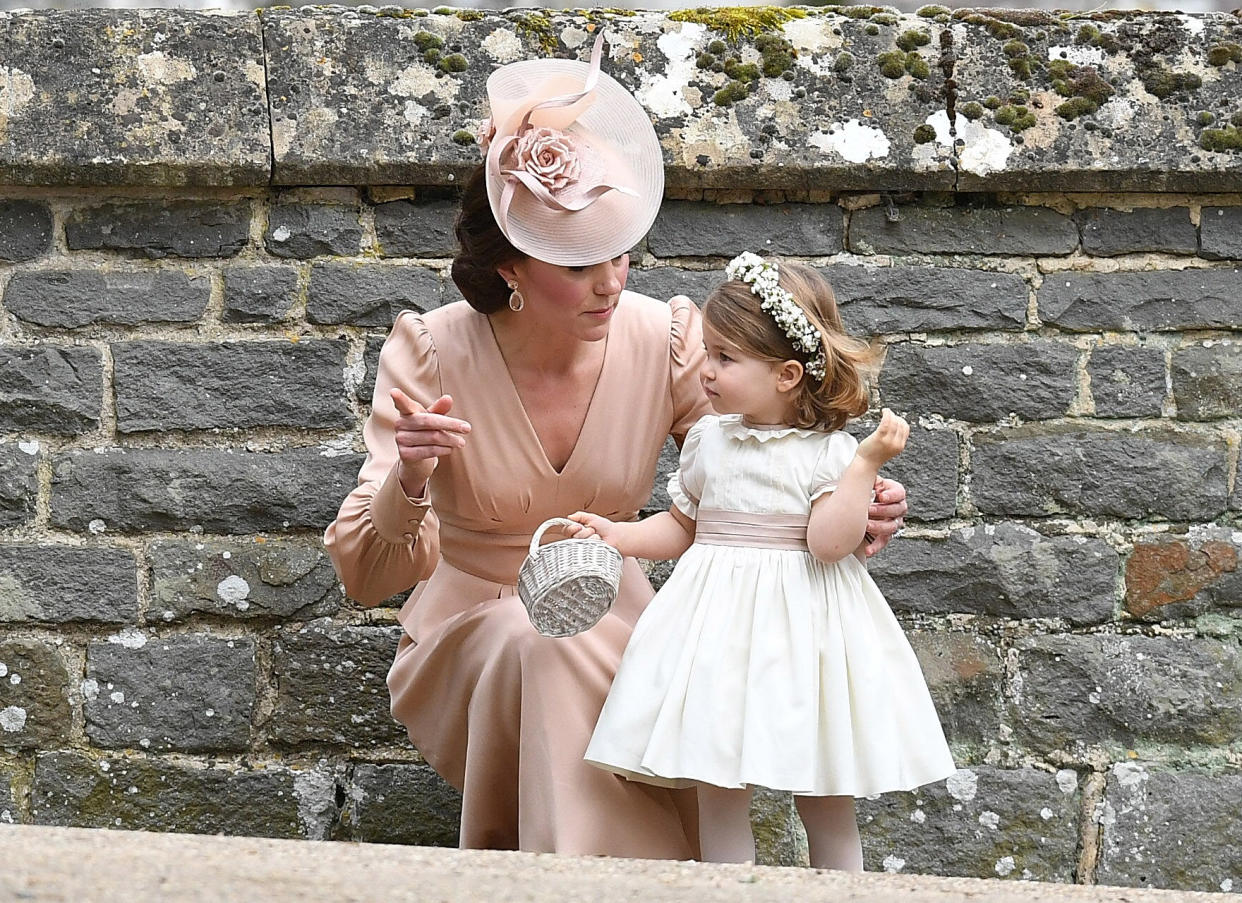 Princess Charlotte and Kate Middleton at Pippa Middleton's wedding