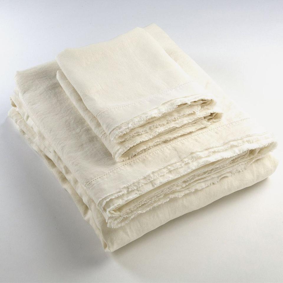 11) Saphyr Soft Washed Pure Linen Sheet Set
